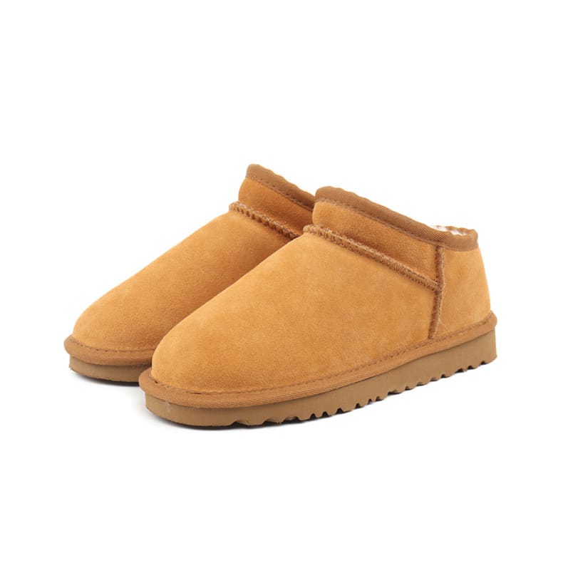 Lazy Shoes One Pedal Leather Snow Boots Women Henan Sangpo