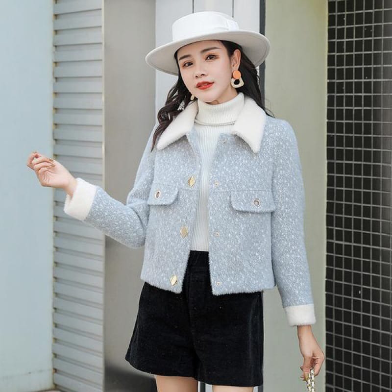 Lovemi - Korean Style Loose Little Woolen Coat