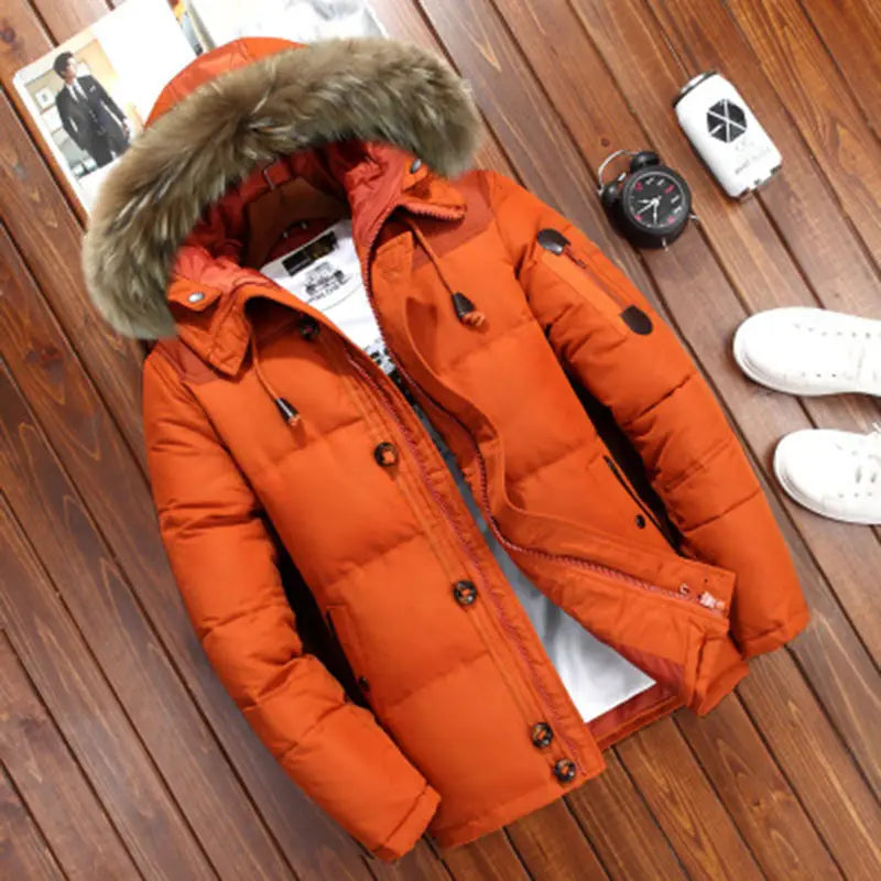 Lovemi - Down jacket men’s Korean casual solid color thick