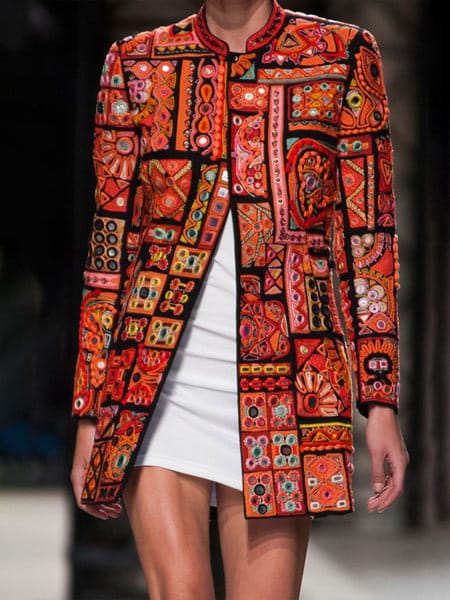 Lovemi - Women’s digital printing mid-length cardigan jacket