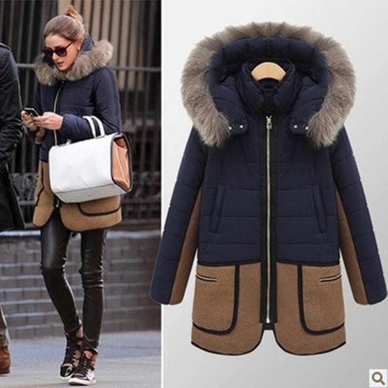 Lovemi - New slim plus size hooded padded coat