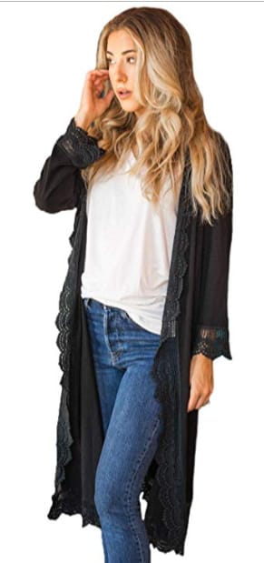 Lovemi - Explosive Knitted Long Lace Cardigan