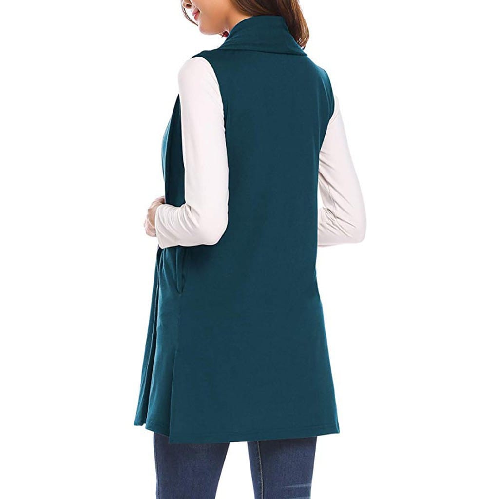 Lovemi - Sleeveless Shawl Vest Vest Plus Size Top