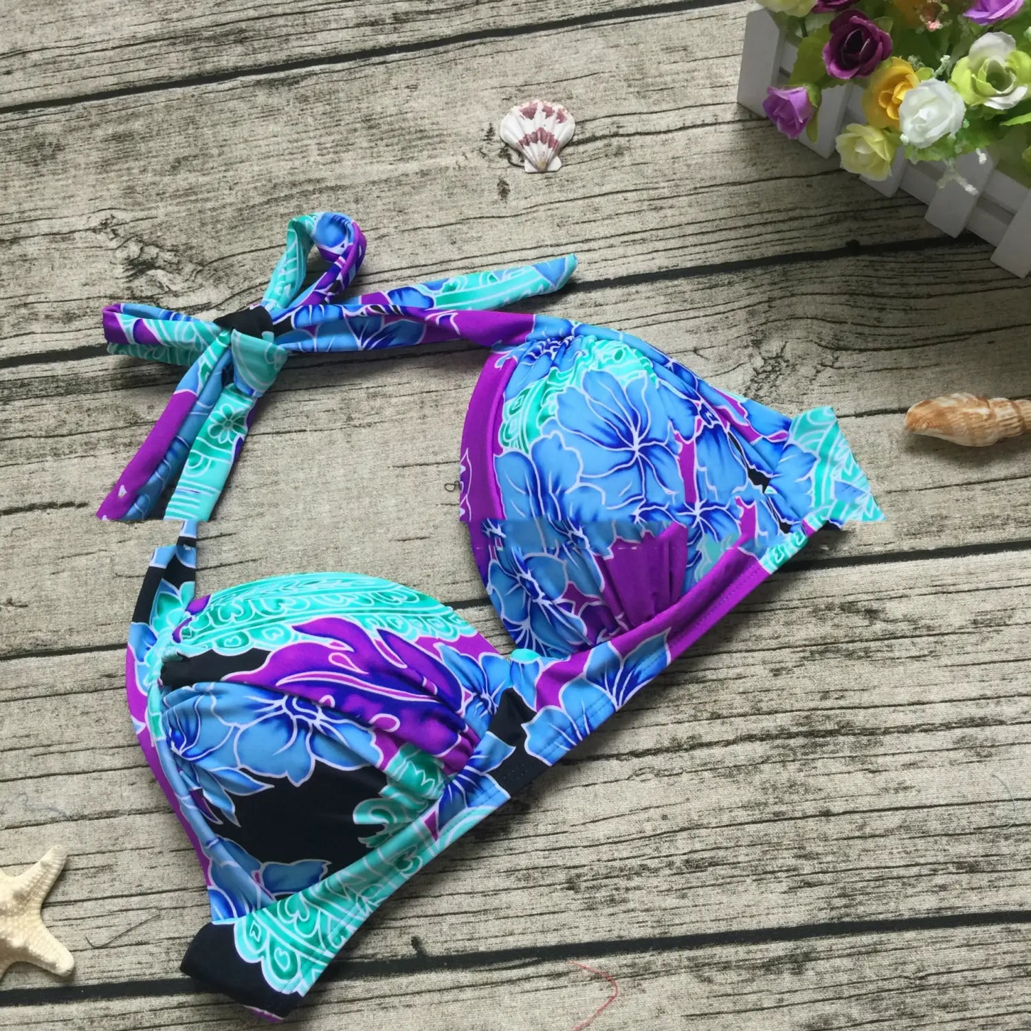 Lovemi – Bedruckter quadratischer Badeanzug für Damen