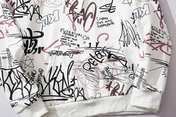 Lovemi – Kapuzenpullover mit Graffiti-Alphabet-Print