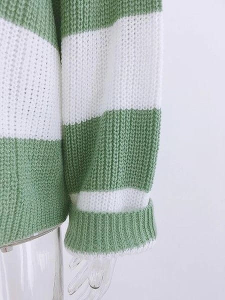 Lovemi – Damenpullover, gestreifter Colorblock-Pullover für Damen