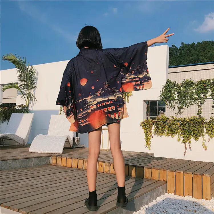 Lovemi – Kimono-Cardigan für Jungen und Mädchen, dünner Mantel