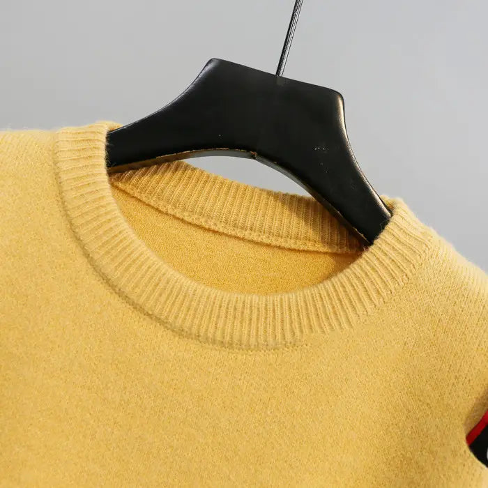Lovemi - Turtleneck sweater letter holes