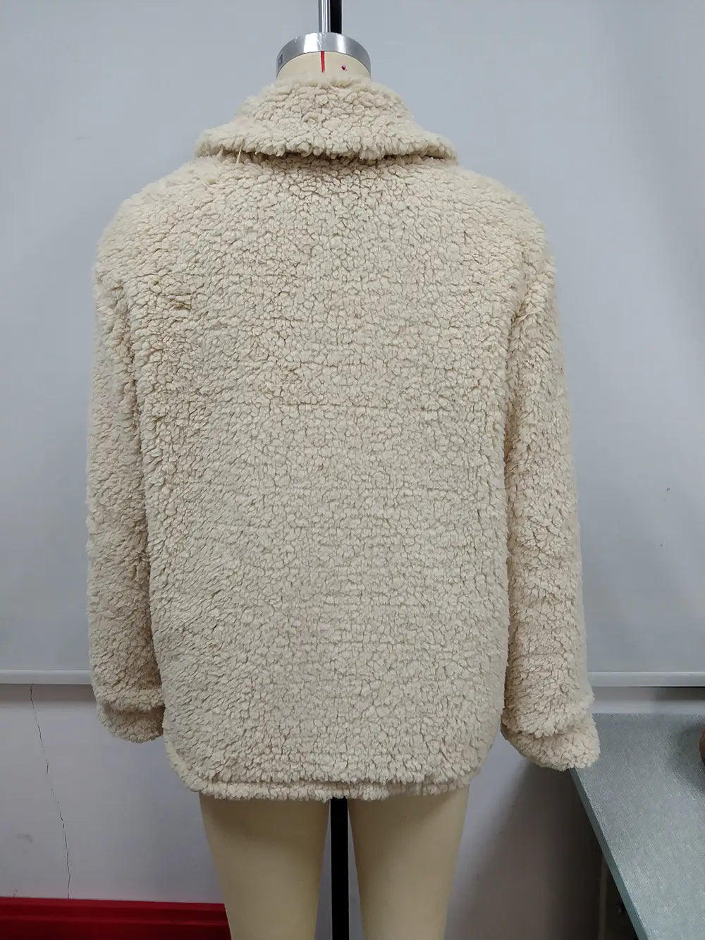 Lovemi - Loose Casual Lapel Plush Jacket Lamb Fleece Coat