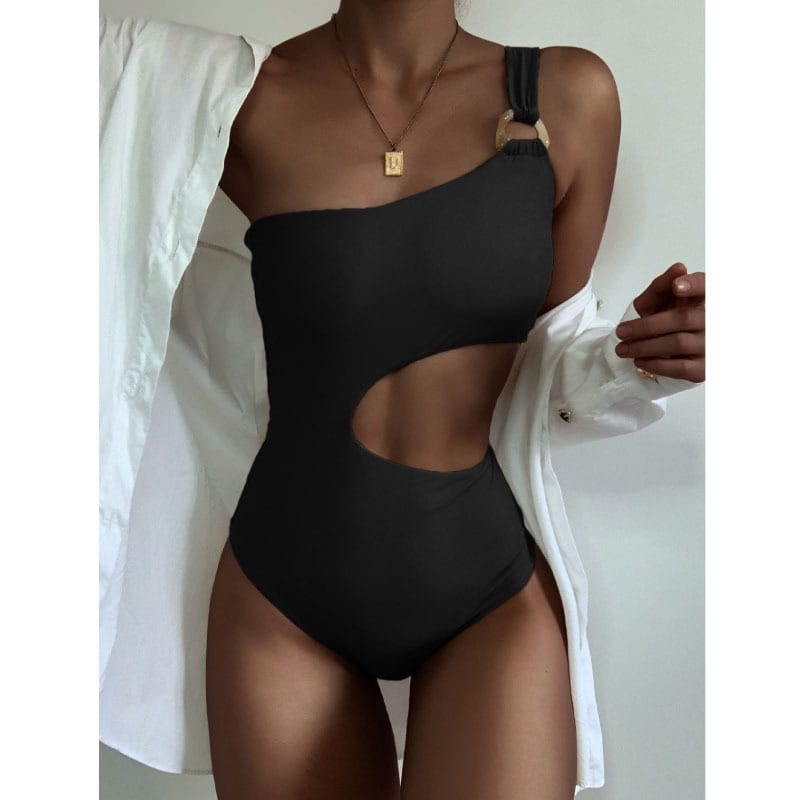 Lovemi - Maillot de bain une pièce couleur unie féminin sans taille