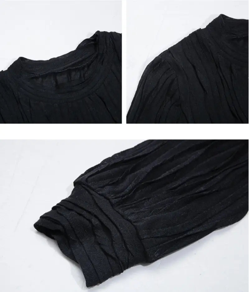 Lovemi - Retro Niche Design Pleated Inner Jacket