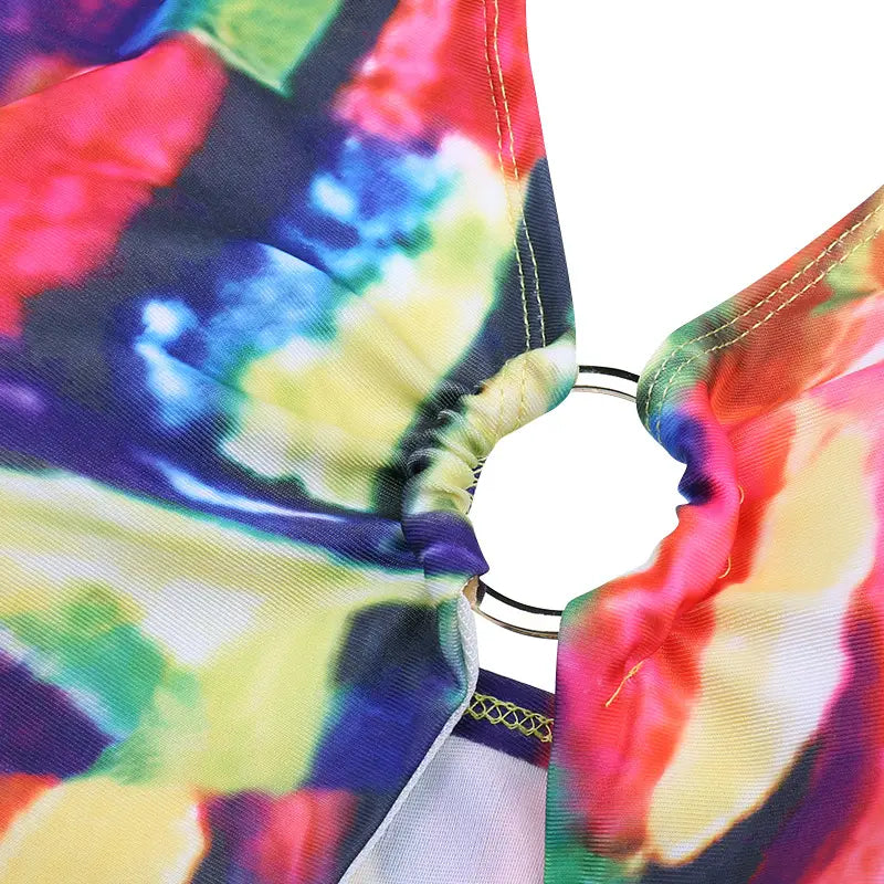 Lovemi - Bikini fendu imprimé slip pour femme en tricot