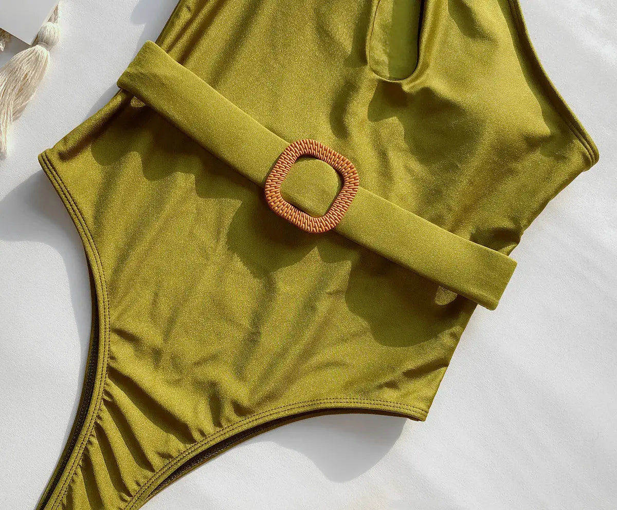 Lovemi – Einteiliger Badeanzug mit hohlem One-Shoulder-Bikini