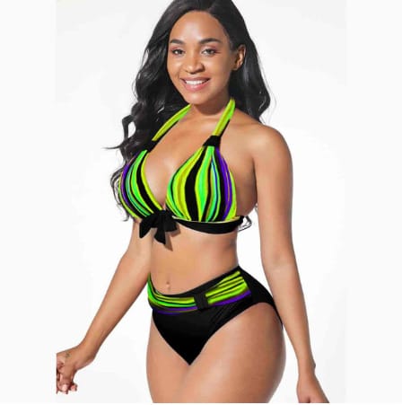 Lovemi – Digital bedruckter Badeanzug mit geteiltem Bikini