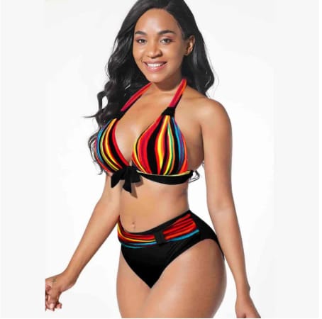 Lovemi - Maillot de bain imprimé numérique Maillot de bain bikini fendu