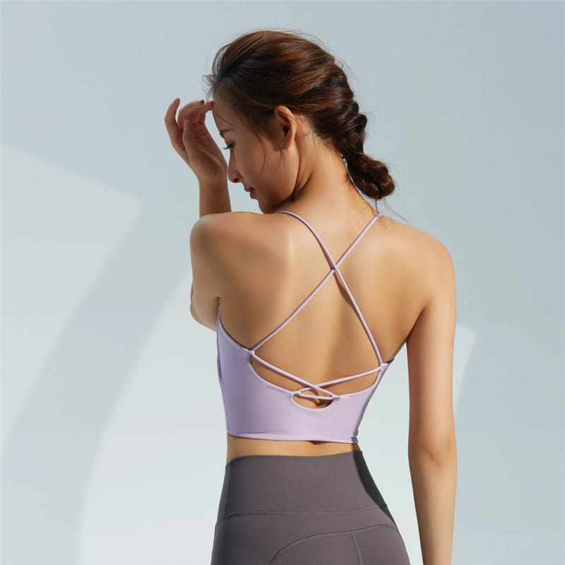 Lovemi - Vest Crossover Thin Female Small Chest Yoga