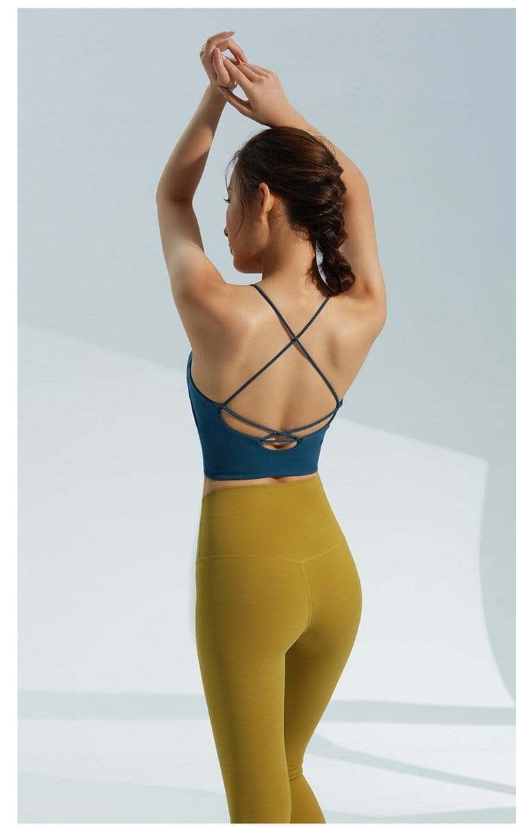 Lovemi - Vest Crossover Thin Female Small Chest Yoga