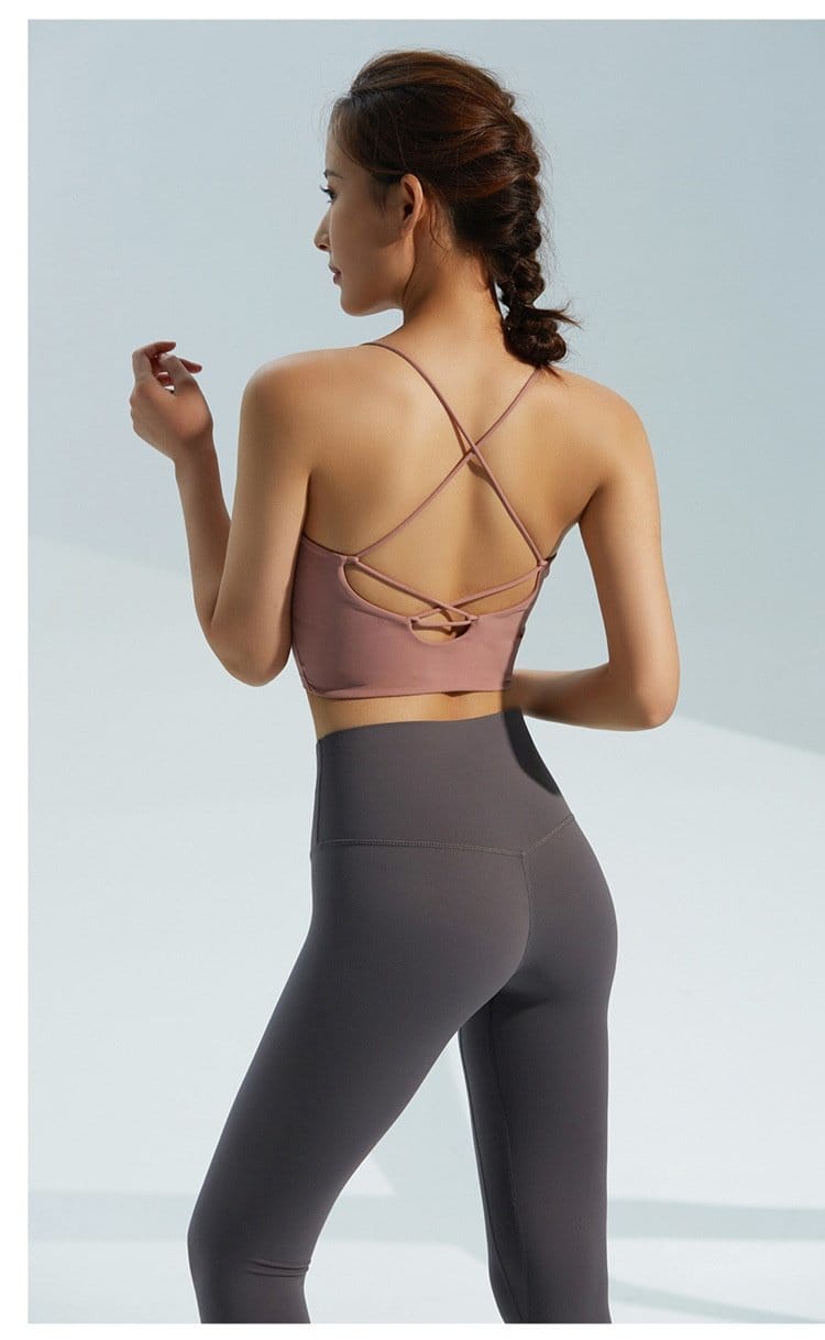 Lovemi - Vest Crossover Thin Female Small Chest Yoga