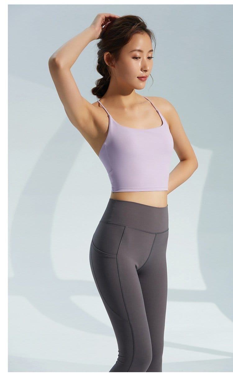 Lovemi - Vest Crossover Thin Female Small Chest Yoga