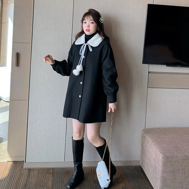 Lovemi - Blends Women Winter Coat Ladies Clothes Kawaii Plus