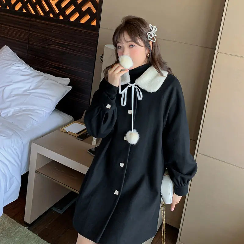 Lovemi - Blends Women Winter Coat Ladies Clothes Kawaii Plus