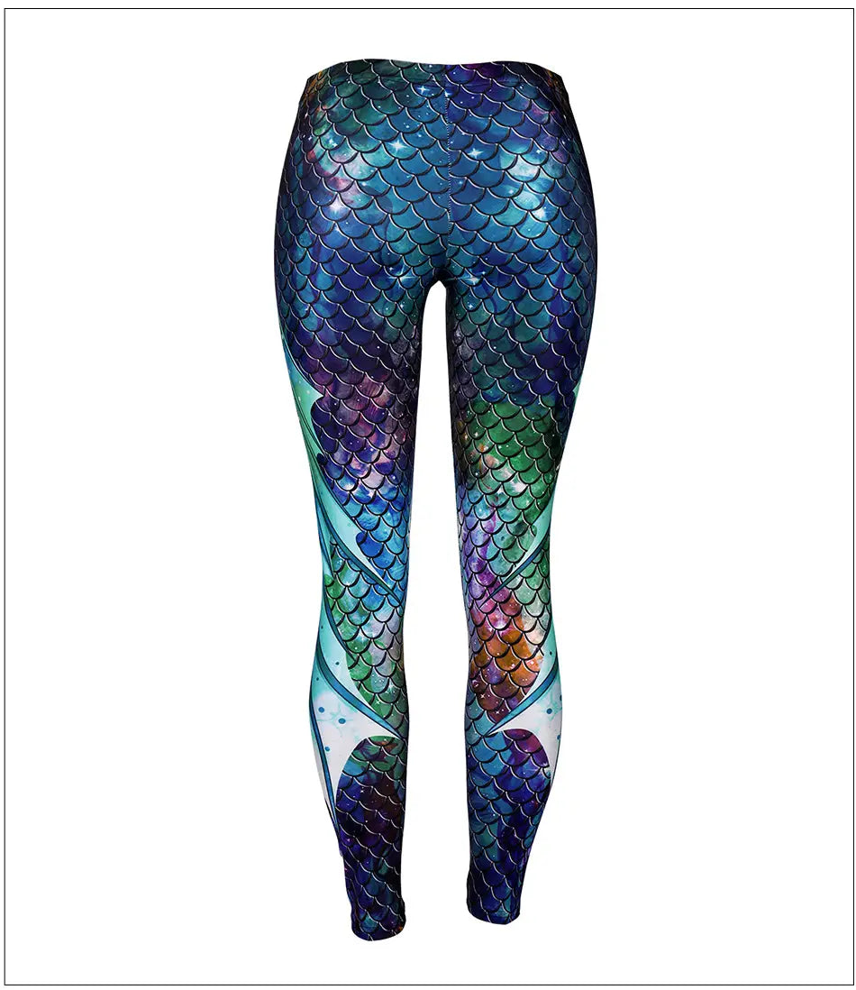 Lovemi – Sportliche Damen-Leggings mit 3D-Meerjungfrau-Fischschuppen-Aufdruck