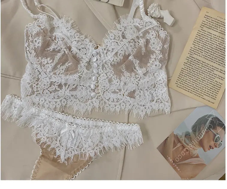 Lovemi - French Sexy Lace Lingerie Set