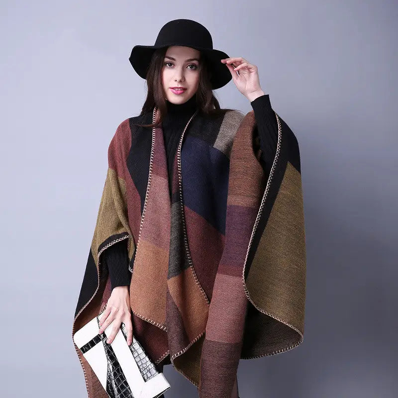 Lovemi - Elegant Large Plaid Cashmere Scarf