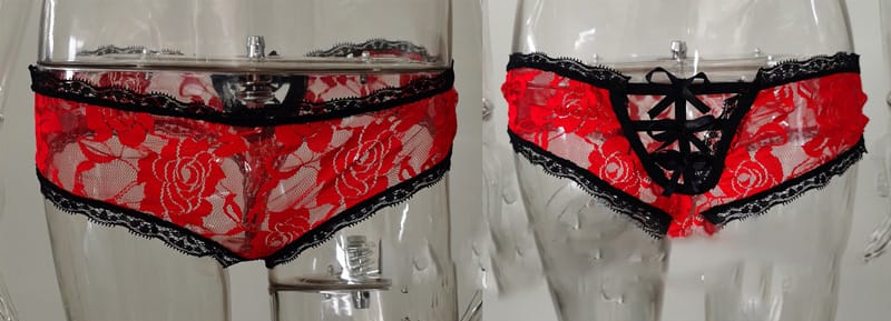 Lovemi - Lingerie sexy pour femme en dentelle avec nœud transparent