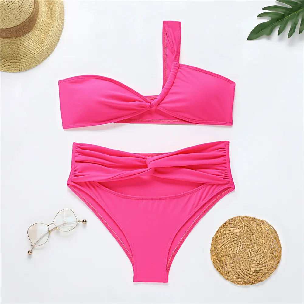 Lovemi - European American Fluorescent Color Bikini Suit