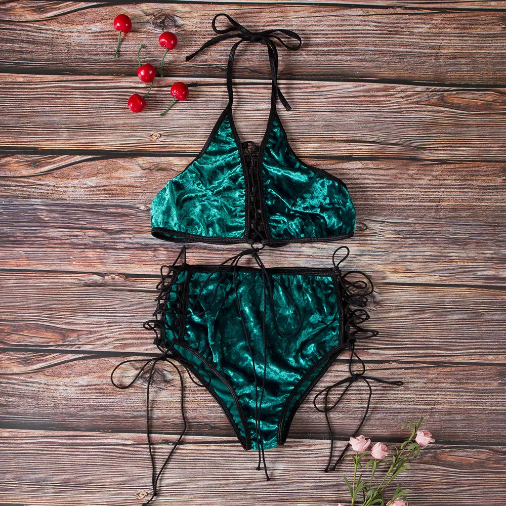 Lovemi - Bra Set Suede Sexy Bikini