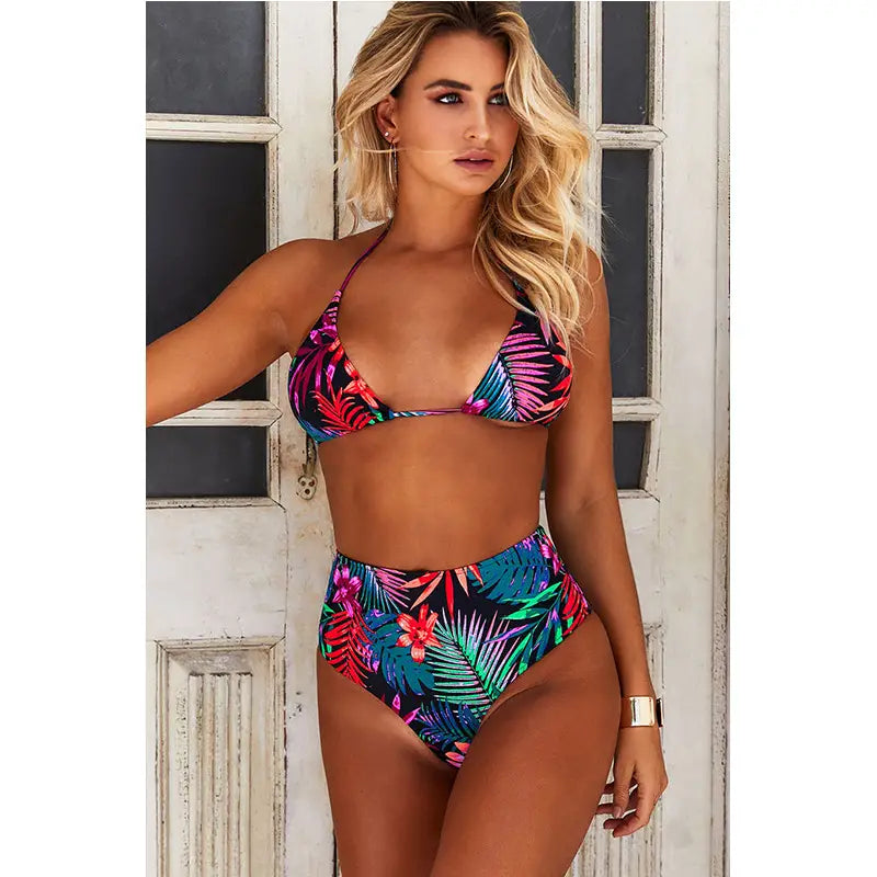 Lovemi - Maillot de bain sexy taille haute fendu pour femme européenne