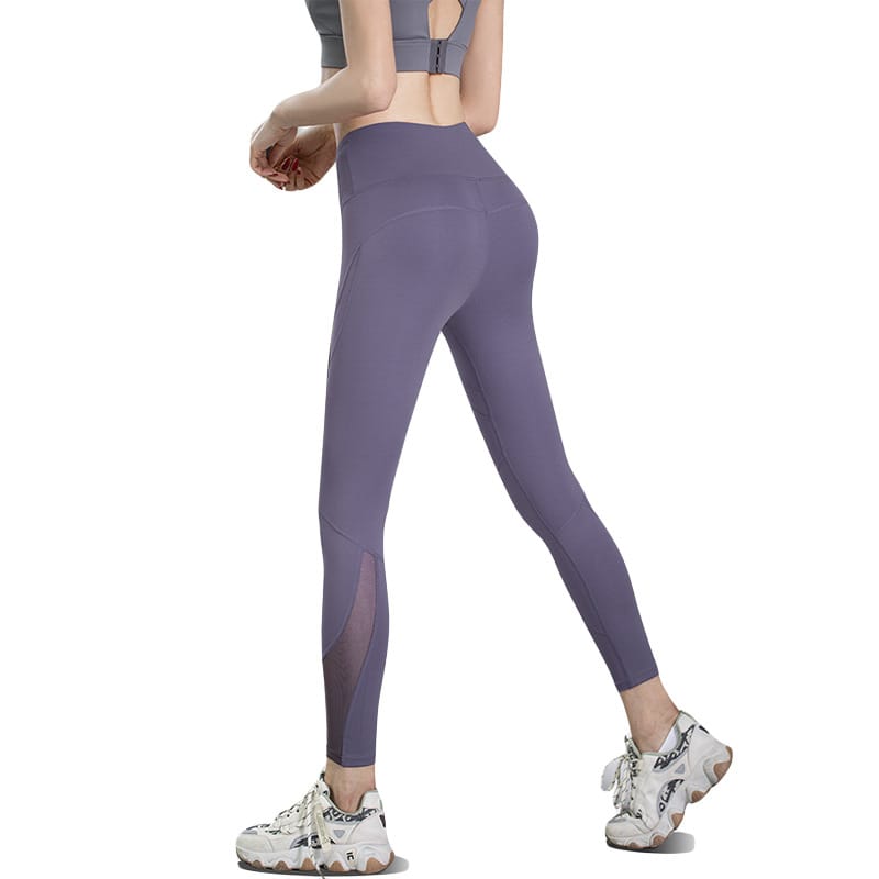 Lovemi - Pantalon de yoga avec poche, pantalon court de sport de course à pied