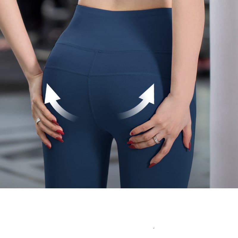 Lovemi - Pantalon de yoga avec poche, pantalon court de sport de course à pied