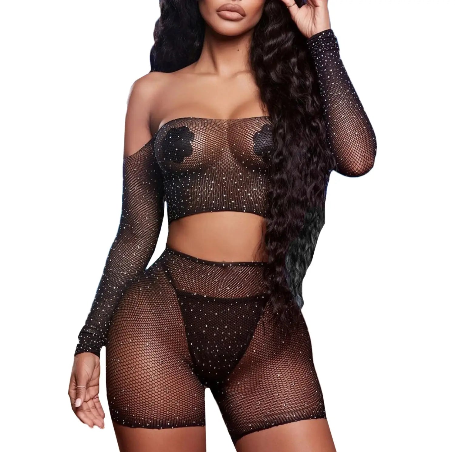 Lovemi - Transparent Lingerie Babydoll Fishnet Erotic