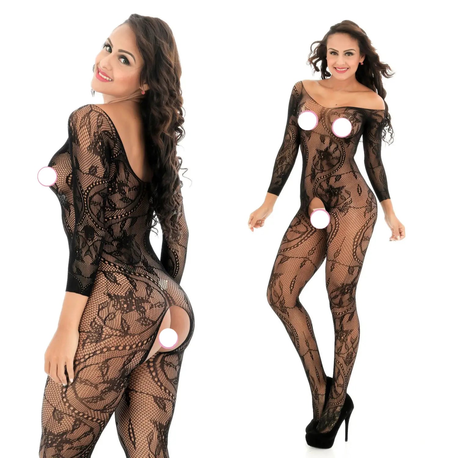 Lovemi - Fishnet Clothing Sexy Hollow One-Piece Sexy