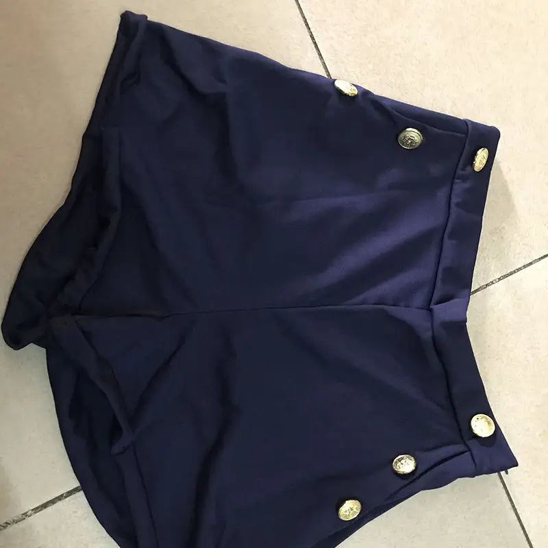 Lovemi - Hot sexy solid color button decorative shorts