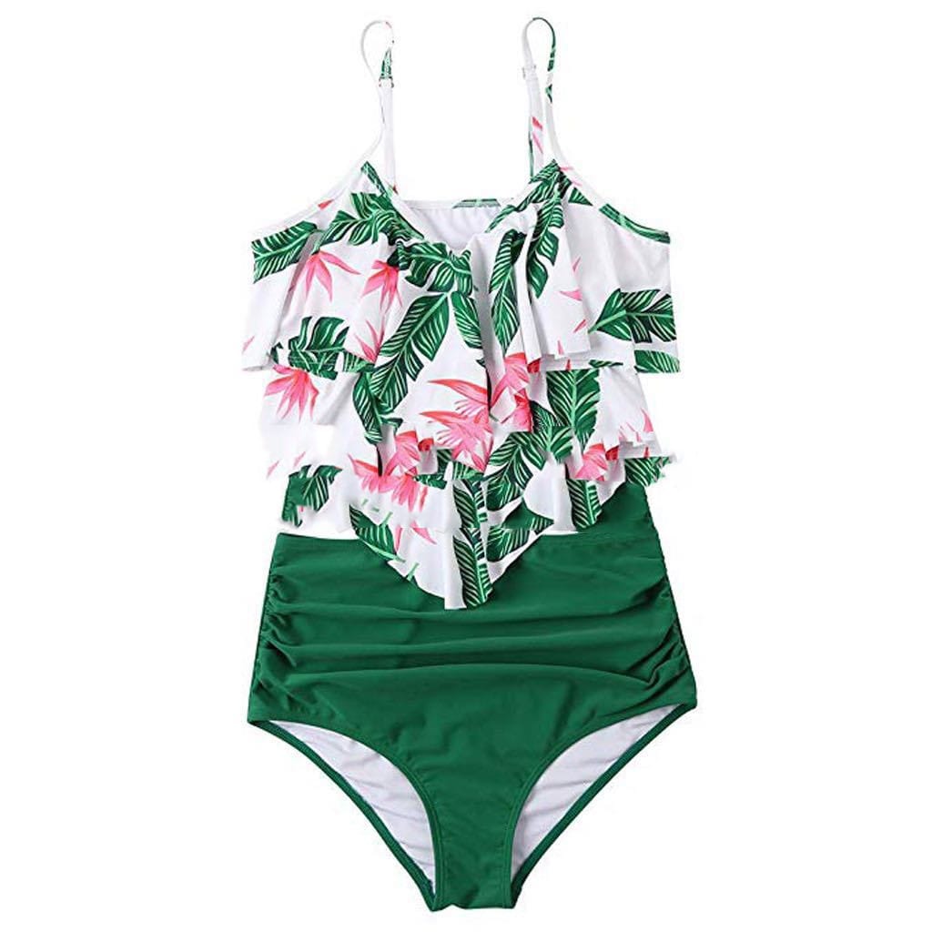 Lovemi - NewSexy Split Floral Rüschen Badeanzug Damen Bikini