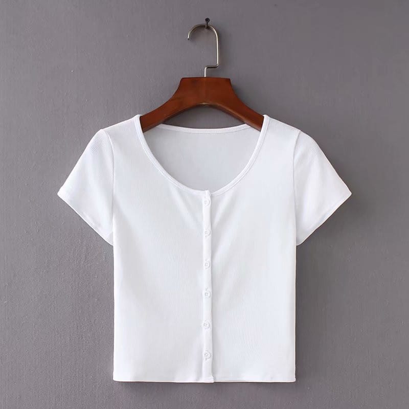 Lovemi - European And American Style Short Slim Round Neck