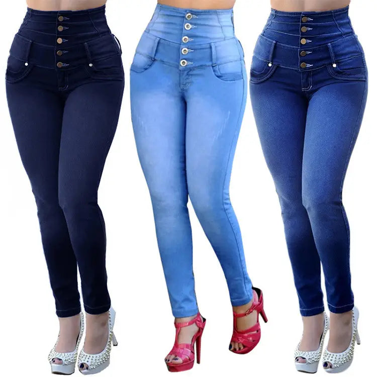 Lovemi - Jeans Femme Taille Haute Stretch Slim Fit