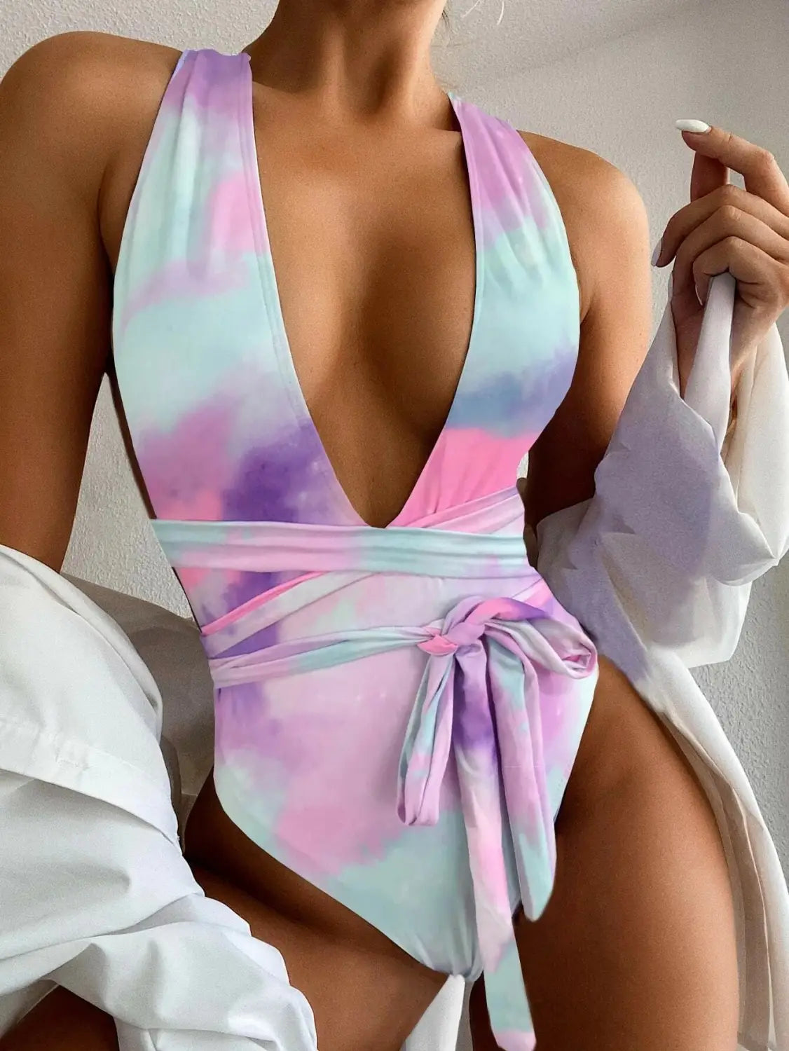 Lovemi - New Style One-Piece Bikini Swimsuit Sexy Multicolor
