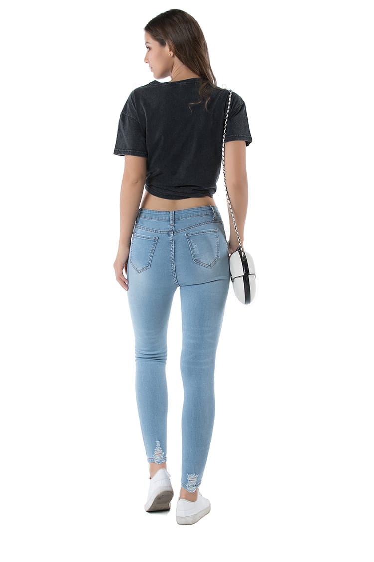 Lovemi – Nostalgische Stretch-Loch-Jeans