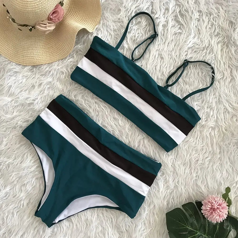 Lovemi - Bikini set Swimwear Women Swimsuit Striped Bathing