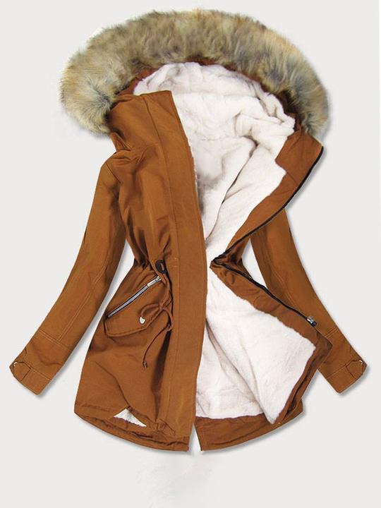 Lovemi - Women’s Plus Fleece Slim-fit Hooded Cotton Jacket