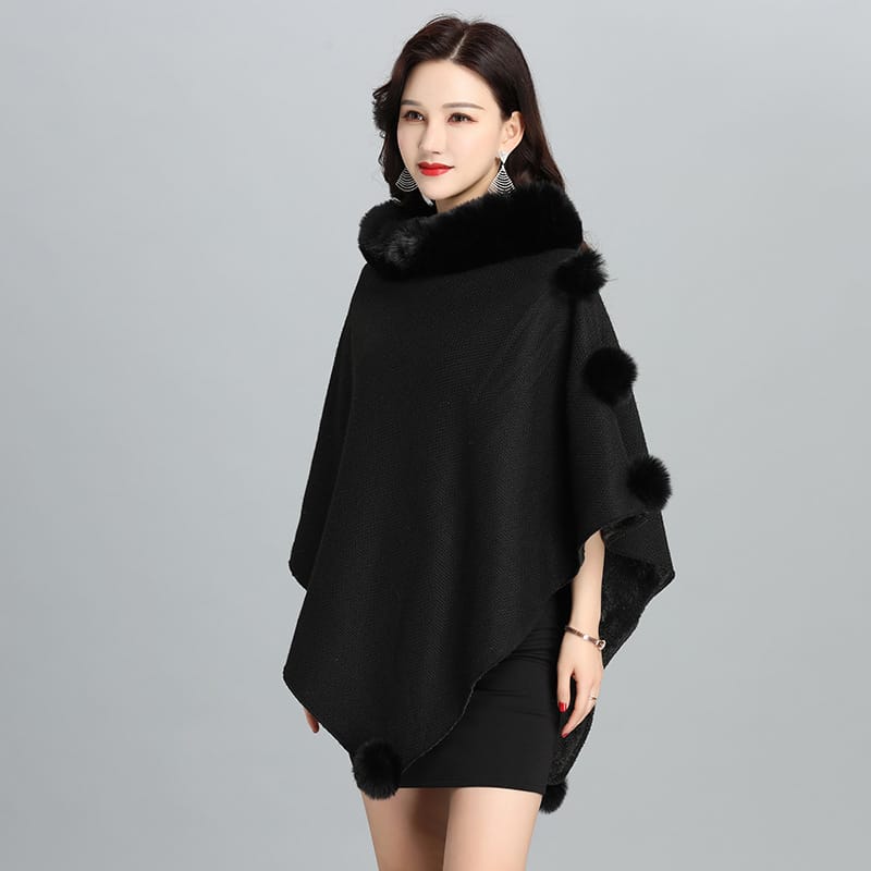 Lovemi - Fashion Faux Fur Jacket Women Shawl Scarf