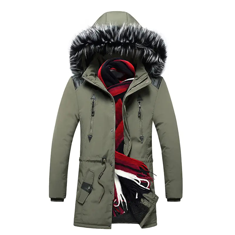 Lovemi - Men’s fur collar hooded down jacket