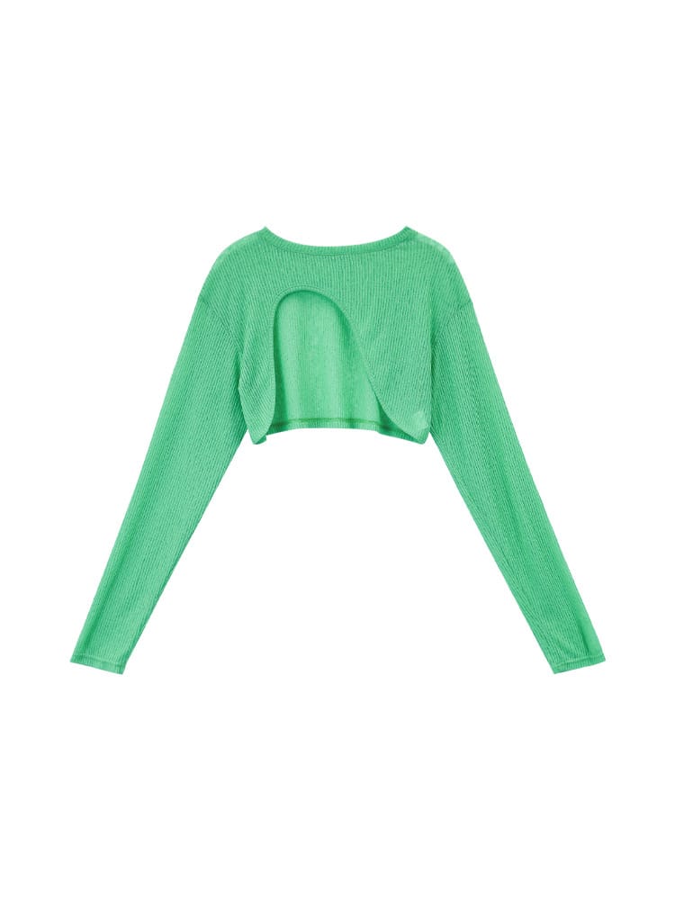 Lovemi - Designed Hot Girl Top Shoulder Long Sleeve T-shirt