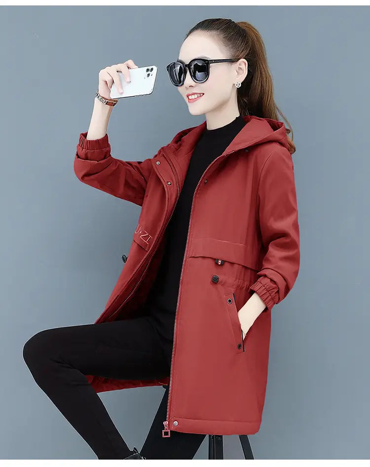 Lovemi - Plus velvet padded ladies jacket