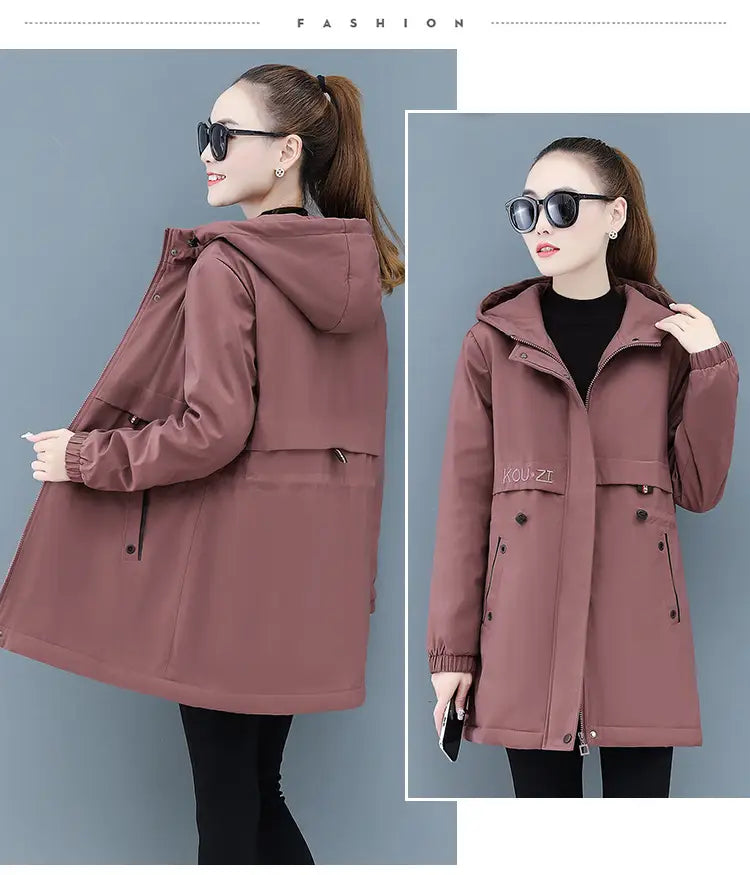 Lovemi - Plus velvet padded ladies jacket