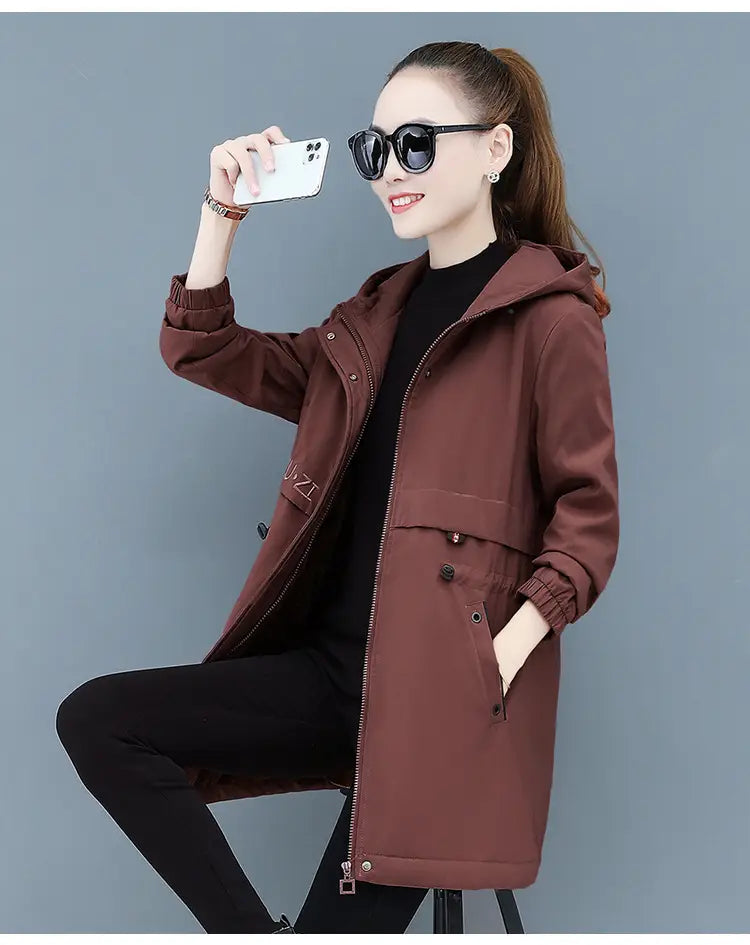 Lovemi - Plus velvet padded ladies jacket